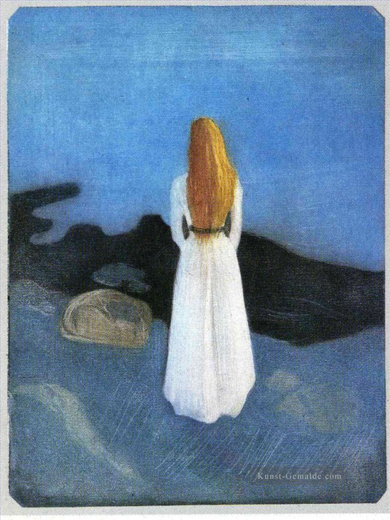 junge Frau am Ufer 1896 Edvard Munch Expressionismus Ölgemälde